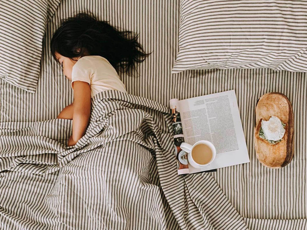 Ticking Stripe Pillowcase Sets- Charcoal Ticking Stripe